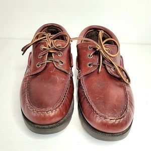 Mens born leather casual shoes w91595 brown laceup size 7-1/2m